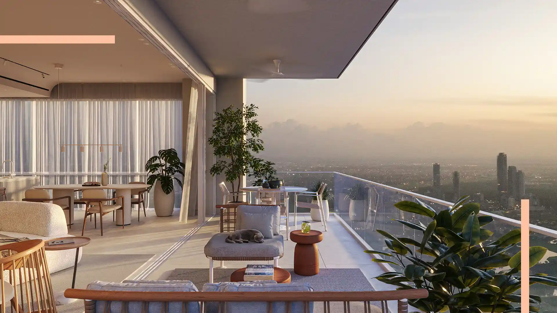 Modern Living Space with City Views