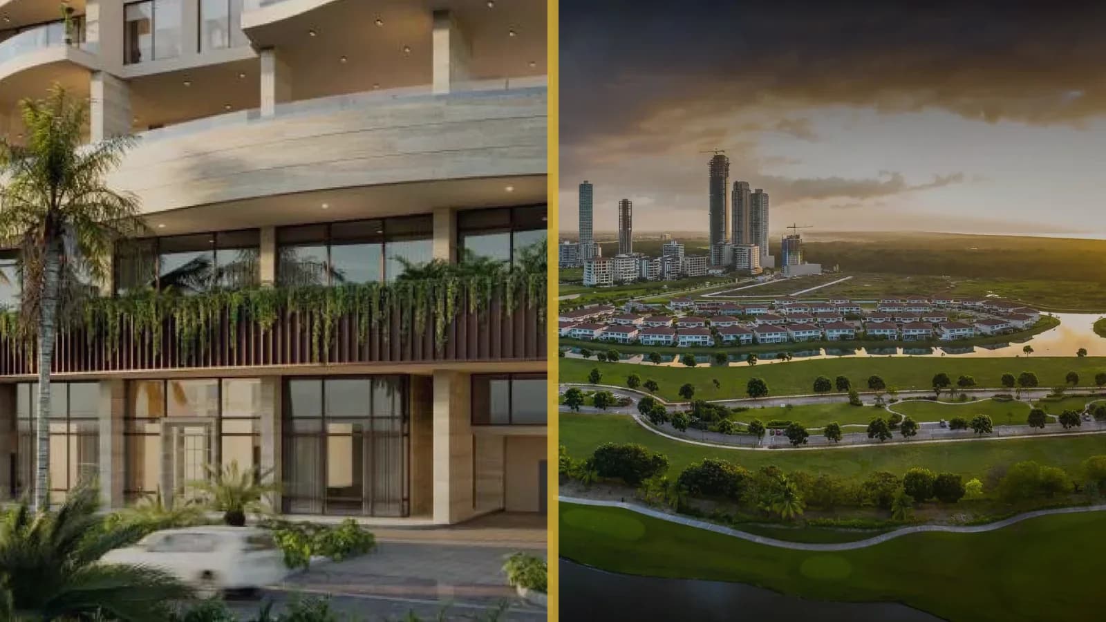 Arquitectura de Costa del Este junto a la comunidad de golf de Santa María en Ciudad de Panamá